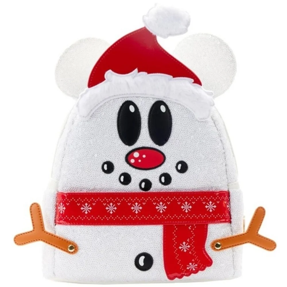 Loungefly Mickey Mouse Disney Sequin Snowman Mini Backpack NEW